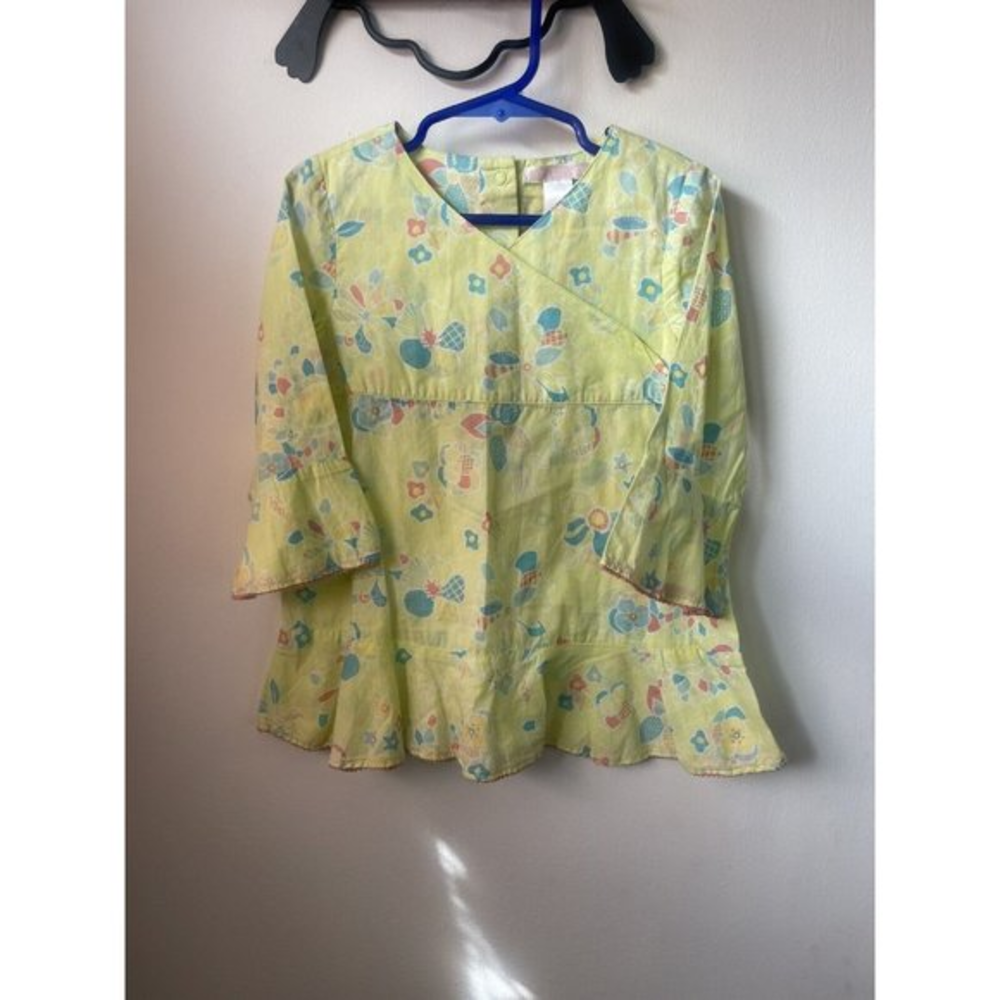 EUC Janie & Jack 2T Swimsuit‎ Cover Green And Floral